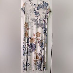 SOMA Cool Nights SMALL VNeck Short Sleeve Pocket Long Sleepshirt Floral NEW NWOT